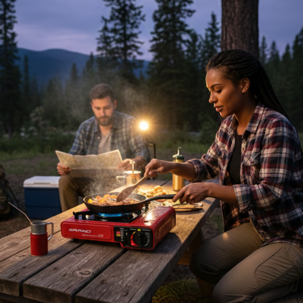 Портативна газова плита — 4 балони у подарунок! Готуй без світла будь-де